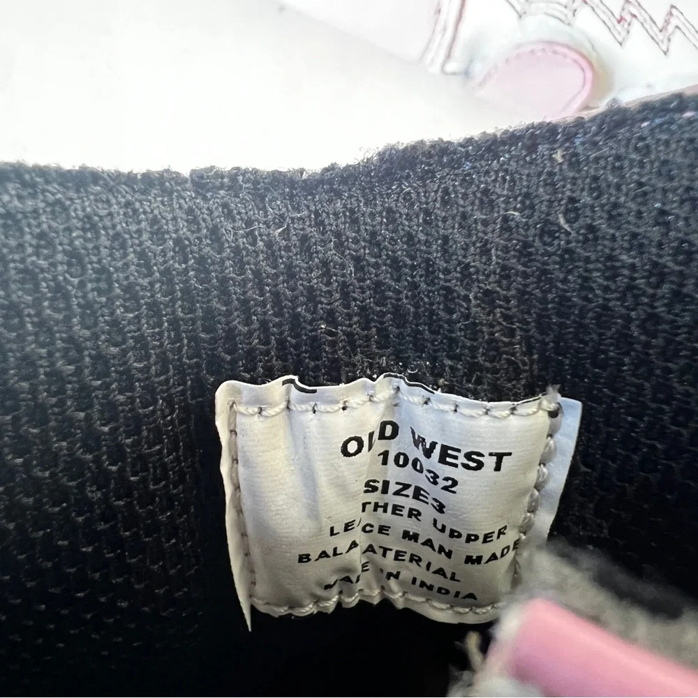 Old West Poppets Boots Pink &‎ white Western infant size 3